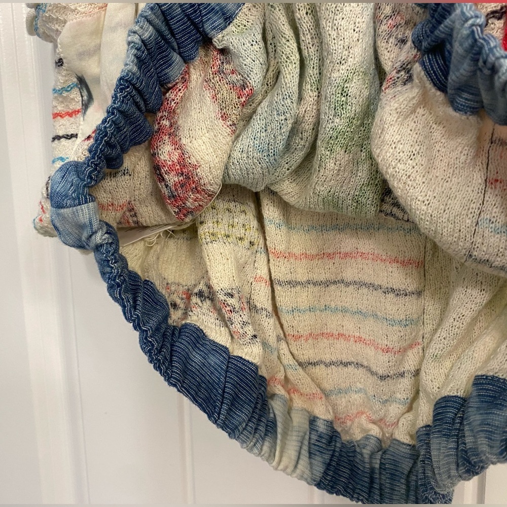 NWOT Anthropologie Boho Patchwork Knit Top - Picture 7 of 9